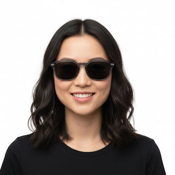 BOSS glasses worn by a woman showcasing modern style and premium quality with UV protection.